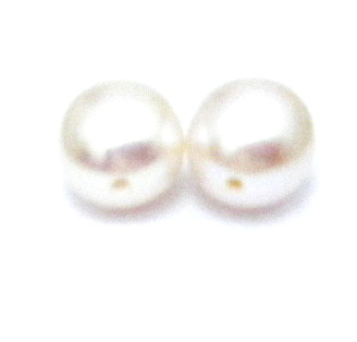 White 6-6.5mm Half Drilled Round Pairs